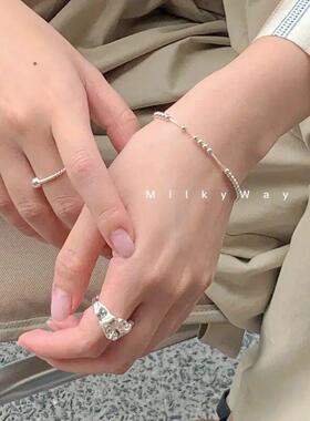 925银手链 有迹MilkyWay小圆珠串珠s925手链抽拉可调ins网红百搭