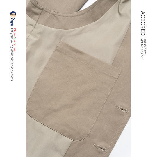 Папин жилет для мужчин среднего и пожилого возраста, рыхлый хлопок, множество карманов.