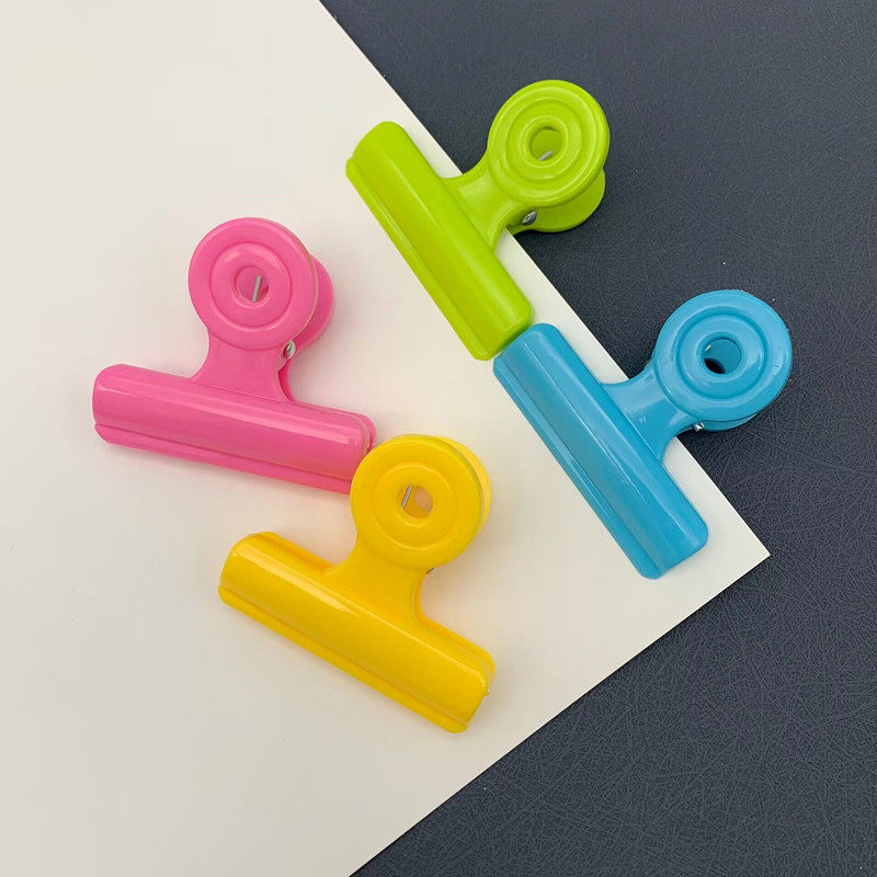 包邮家用64mm彩色票夹塑料圆形夹大号零食夹子财务票据夹办公文具,淘宝优惠券,粉丝福利购,淘宝优惠卷