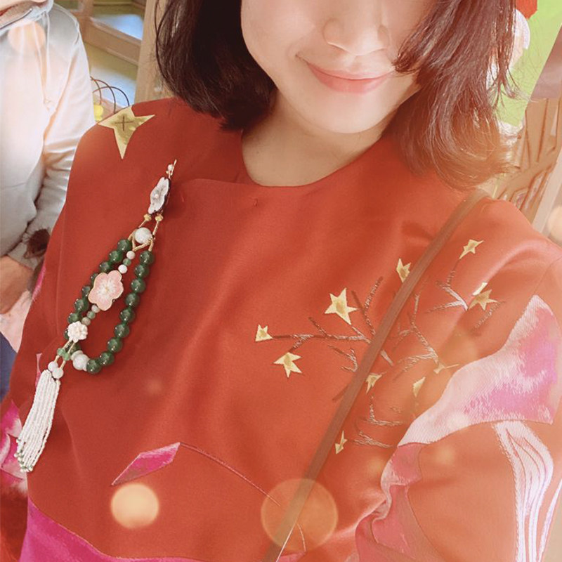 SZZ压襟合集1如懿传中国风复古蝴蝶苏绣珠穗压襟步摇女玛瑙旗袍_虎窝淘