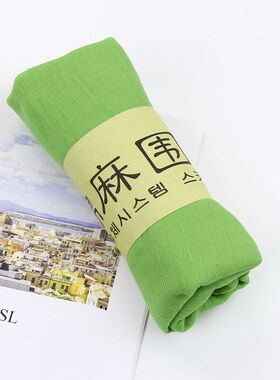 长款纯色棉麻丝巾女秋天冬季保暖装饰文艺围巾女装礼品披肩大红色