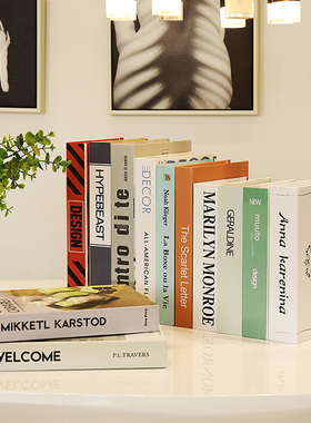 简约现代北欧风格装饰假书仿真拍照道具书壳模型家居饰品客厅摆件