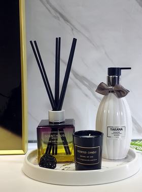 卫生间轻奢风托盘台面香水摆件