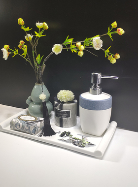 卫浴展厅禅意花艺摆设新中式