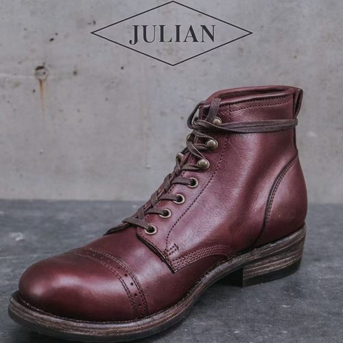 julian正品20周年限定复古bowery工装短靴手工朱利安伞兵靴机车靴 - 图0