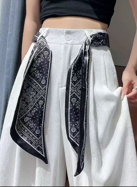 韩版懒人长条形窄款百搭丝巾围脖