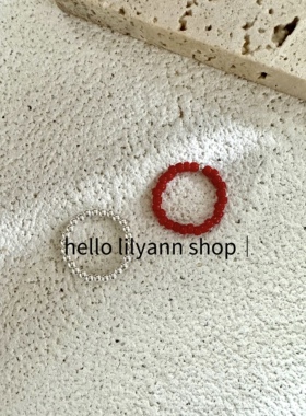 ins风叠戴百搭脚戒指hello设计925银红色气质显白脚趾环简约个性