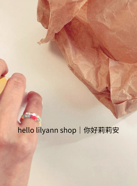 瑜珈彩珠Ins风小众设计戒指脚戒