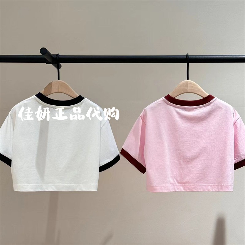 little moco专柜正品24年夏女童短款宽松短袖T恤KBD2TEE023 - 图1