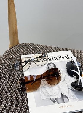 千禧风未来感一体连体大框墨镜