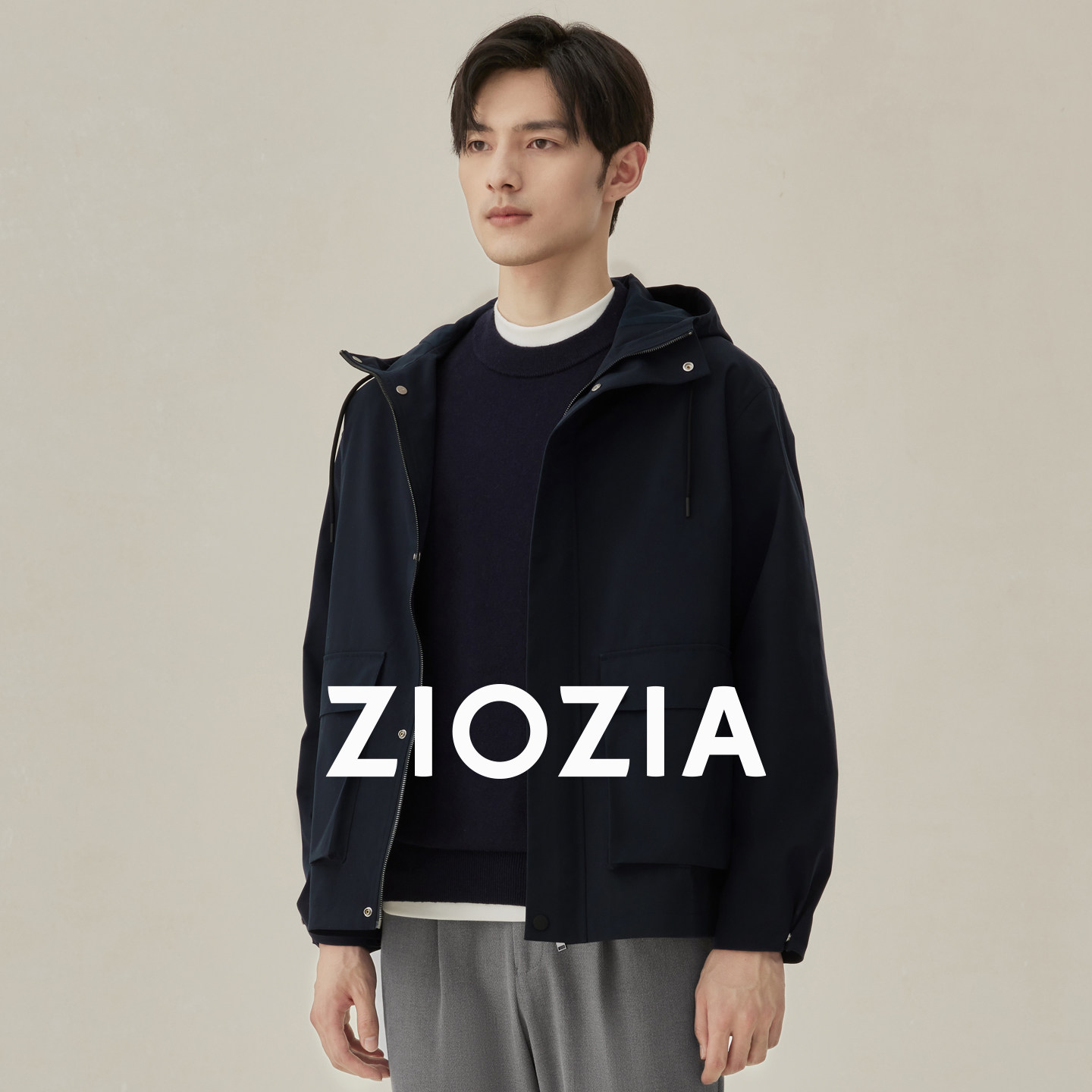 Ziozia urban fashionable cotton-feeling short trench coat