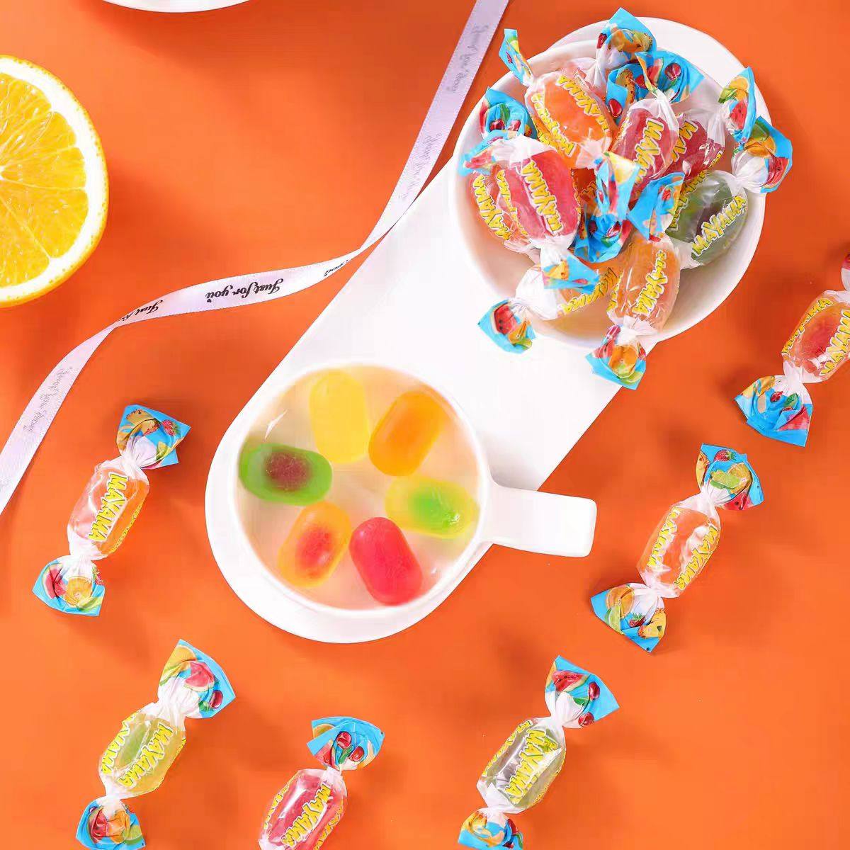 俄罗斯原装进口KDV品牌 MAYANA水果味爆浆夹心软糖Q弹橡皮糖500g,淘宝优惠券,粉丝福利购,淘宝优惠卷