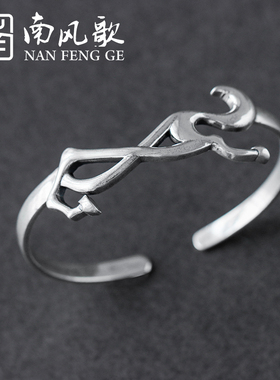 原创设计风纯银礼物情侣手镯