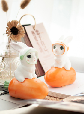 陶瓷兔年创意桌面摆件新年礼物