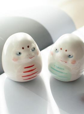 2025蛇年可爱陶瓷桌面吉祥物摆件