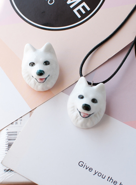 萌犬时尚文艺情侣超萌女毛衣项链
