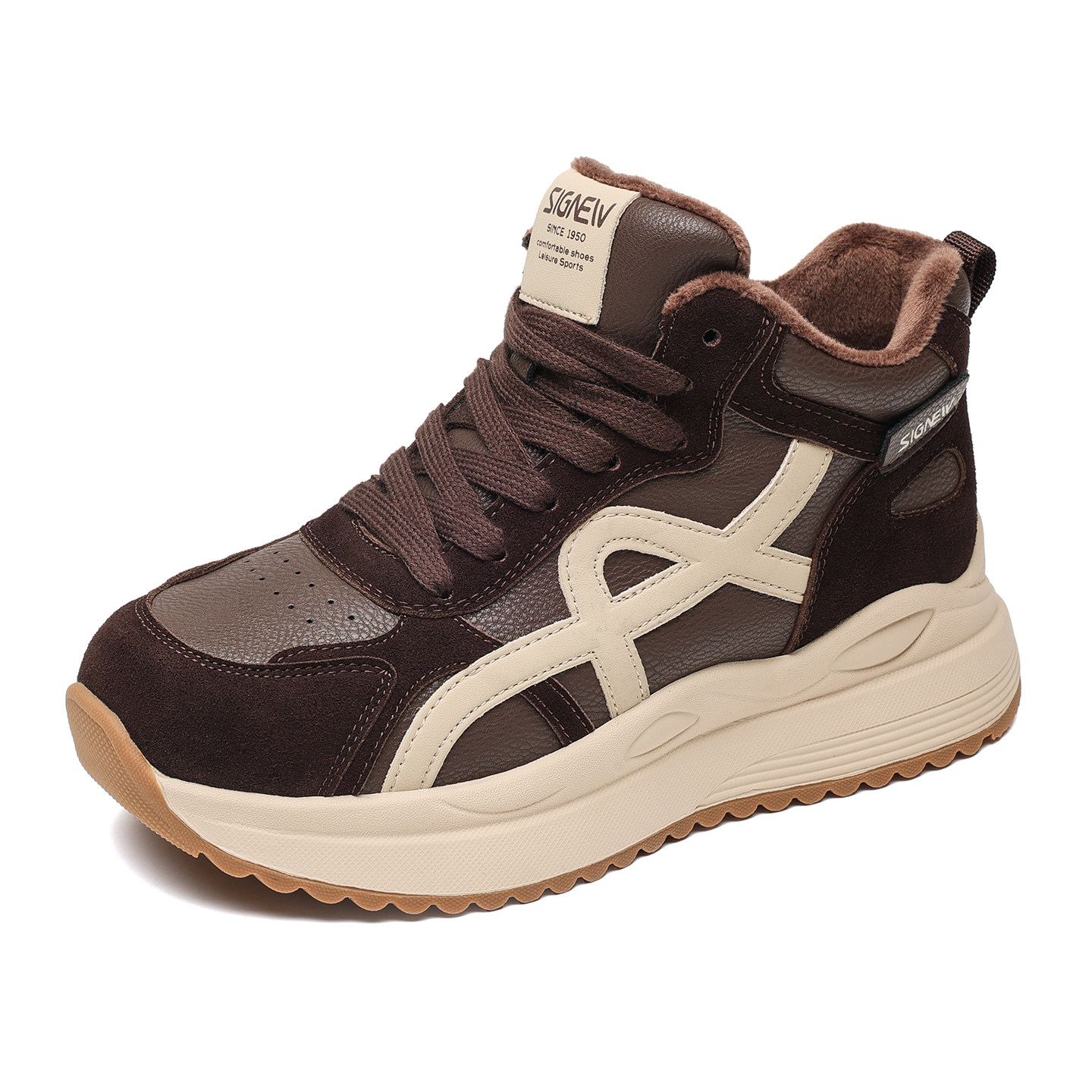 信诺妈妈鞋女加绒保暖棉鞋中老年舒适平底运动休闲鞋2025冬季新款,淘宝优惠券,粉丝福利购,淘宝优惠卷