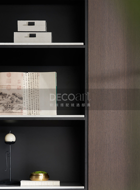 新中式样板间书房唐马摆件展示框