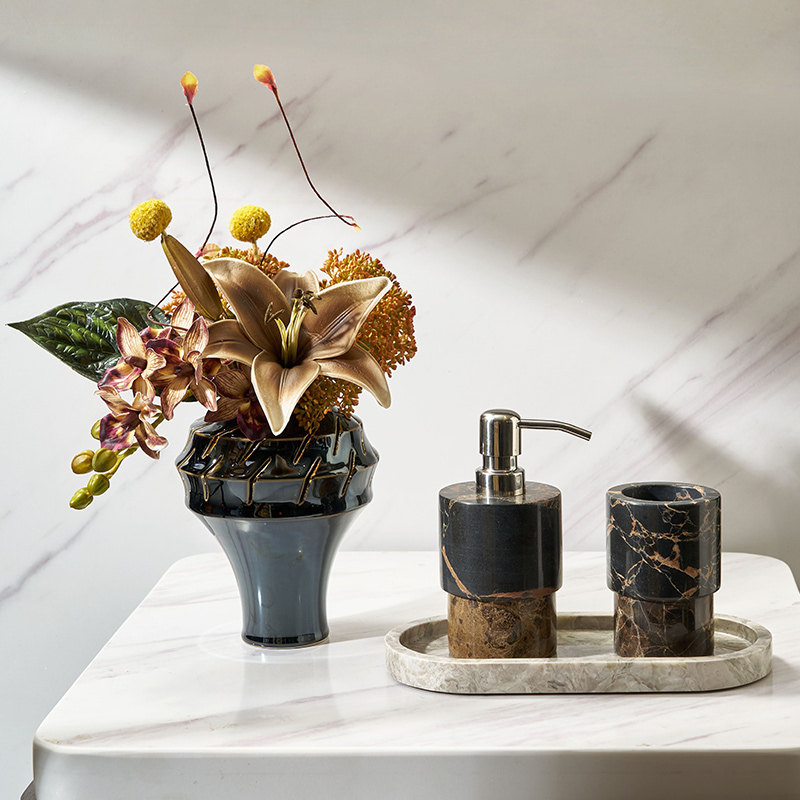 民宿酒店卫生间洗漱台摆件法式小众风大理石洗手液瓶香薰托盘组合,淘宝优惠券,粉丝福利购,淘宝优惠卷