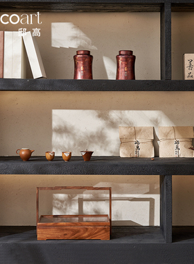 邸高家居宋氏美学摆件茶室墙体层板横板柜置物架软装陈设搭配设计