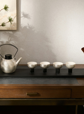 中式软装摆件黑甄棱花器茶室客厅