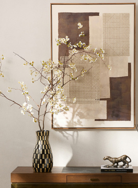 中古风手绘花器果盘烛台组合