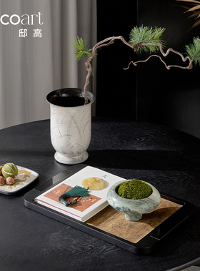 邸高中式茶几纸巾盒托盘摆件套装