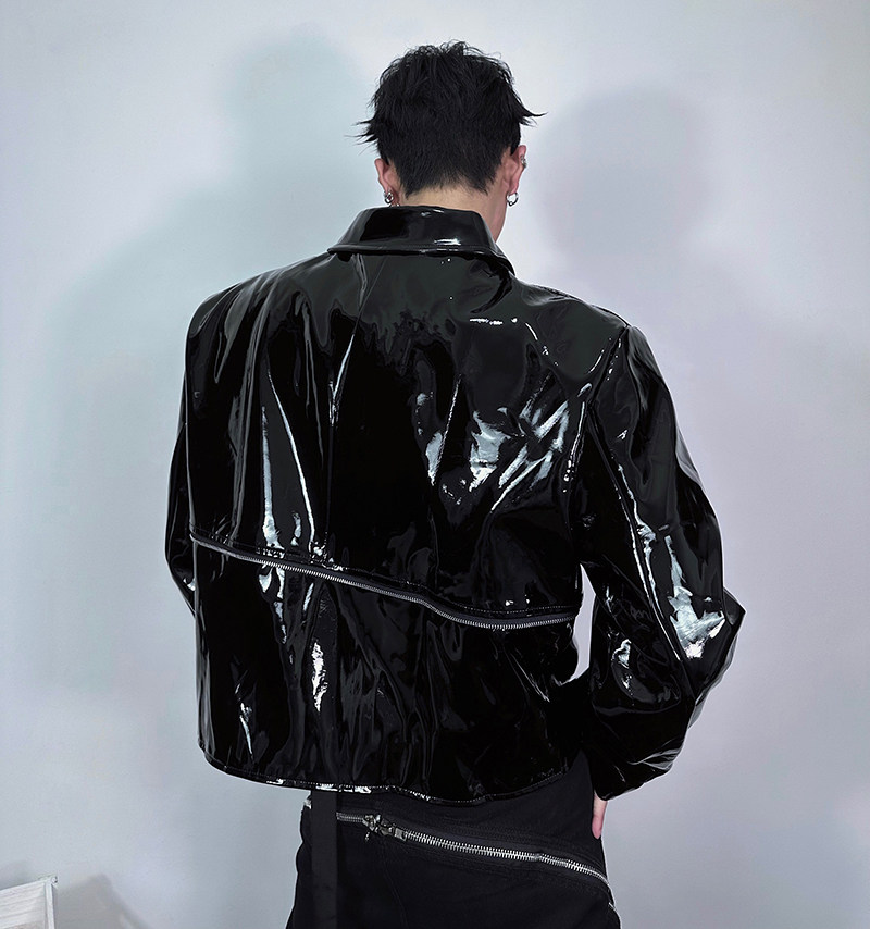 杨一帆潮牌皮衣男款秋冬季新修身外套帅气休闲美式复古机车皮夹克,淘宝优惠券,粉丝福利购,淘宝优惠卷