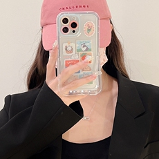 Чехол для телефона 隐形支架小兔子贴图适用苹果13promax手机壳12/iphone14/11/xsmax