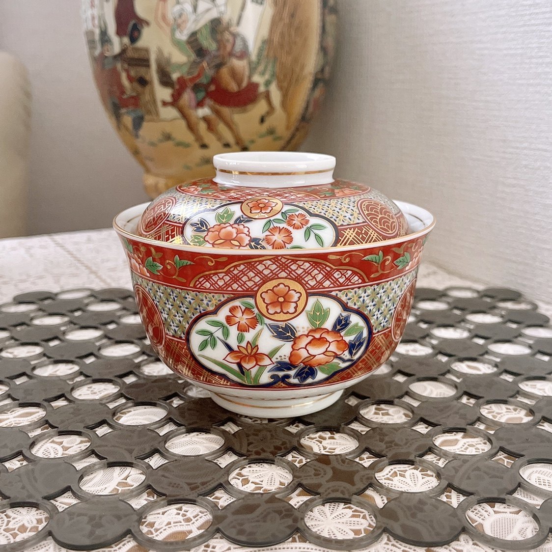 未使用 前畑陶器 庫山窯 献上手 金彩 大盛鉢 直径19.5cm