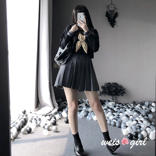 日系学院高中校服班服ds不良少女jk学生装水手服制服诱惑暗黑套装
