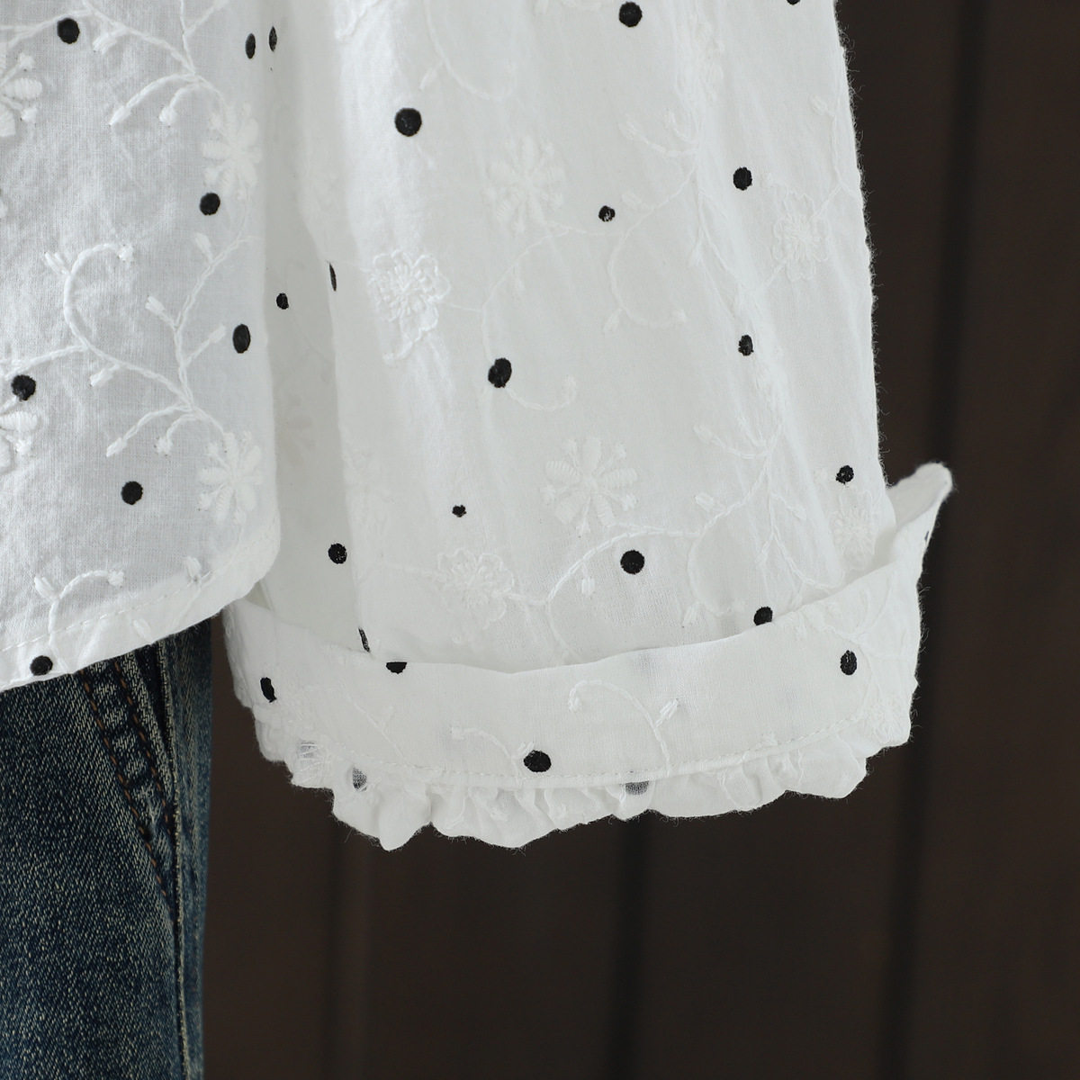 气质花边波点提花立领长袖衬衫女2026春季新款宽松休闲衬衣上衣,淘宝优惠券,粉丝福利购,淘宝优惠卷