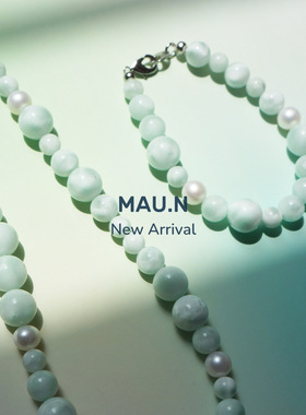 天然石串珠通用青瓜色项链薄荷绿