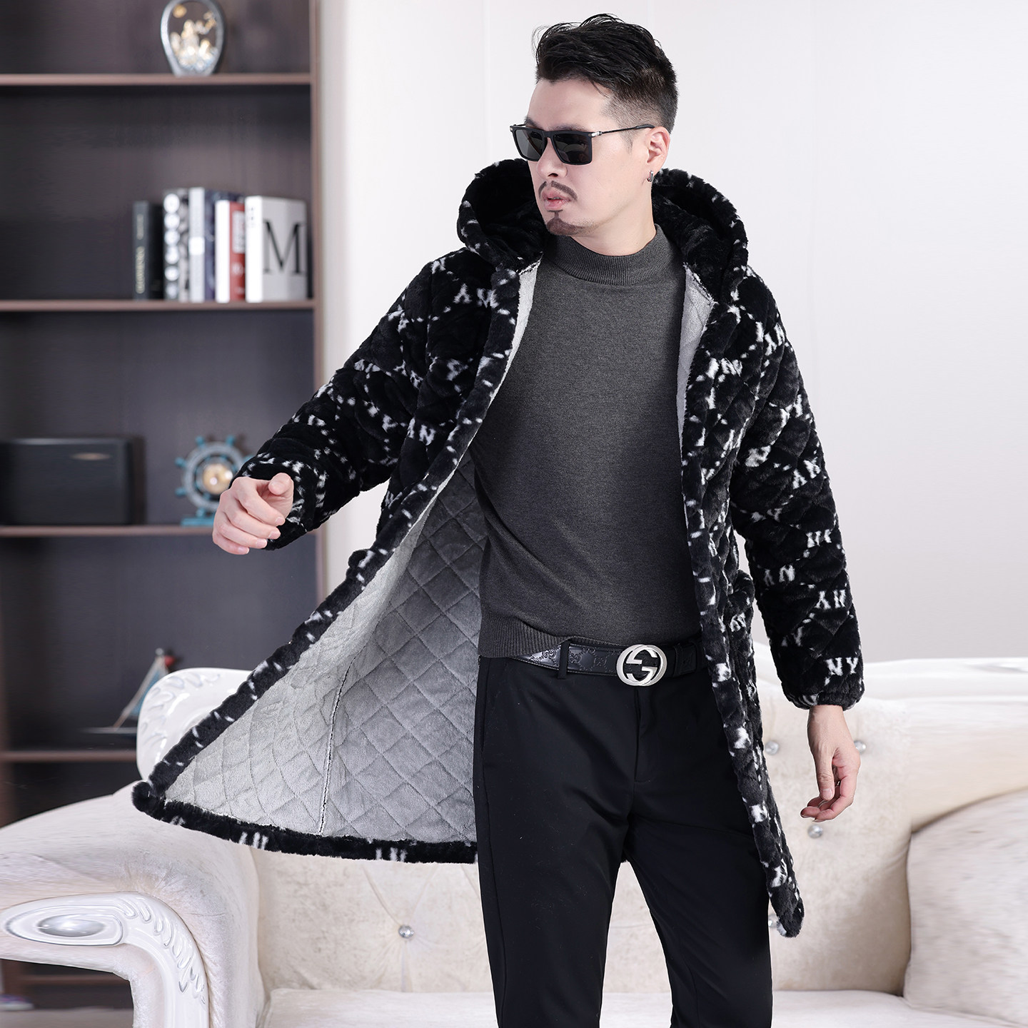 2025冬季新款加绒加厚棉衣男中长款连帽保暖外套宽松大码棉服棉袄,淘宝优惠券,粉丝福利购,淘宝优惠卷