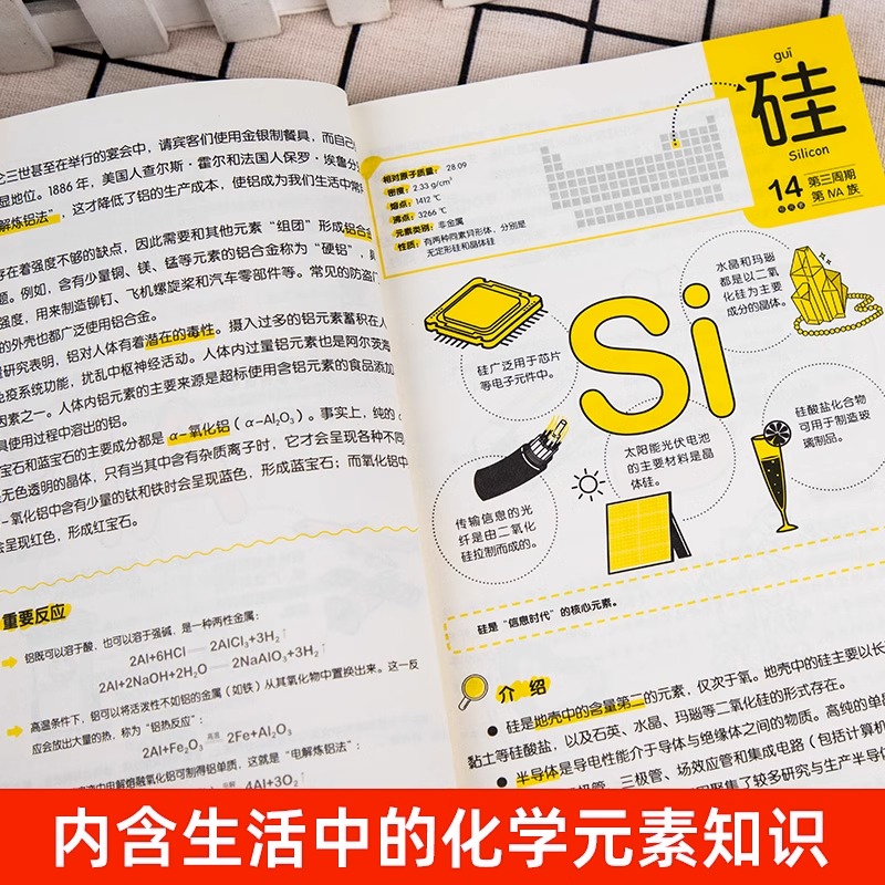 抖音同款】118化学元素/画懂科学用元素重新认识万物元素里的中国故事超过300副轻松记忆了不起的美丽元素周期表特点中学生辅导书