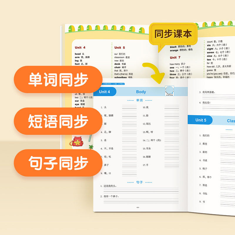 【易蓓】默写100鲁科版小学英语词汇单词默写同步课本三四五年级上下册单词短语句子默写记忆本单词听写训练英汉互译练习册教辅书