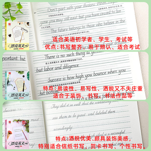 华夏万卷漂亮英文一本通圆体手写印刷体意大利斜体英语字帖成人高中初中大学生书法钢笔硬笔描红速成练字帖男生女生漂亮字体临摹本 - 图1