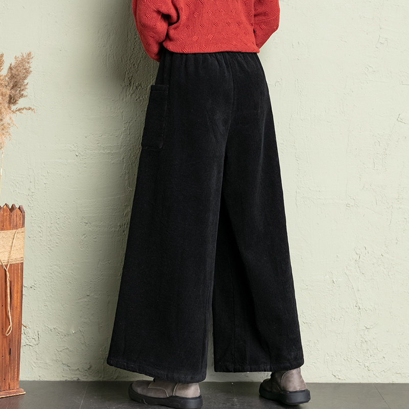灯芯绒阔腿加绒加厚高腰裙裤棉裤 阿玛杰斯温休闲裤