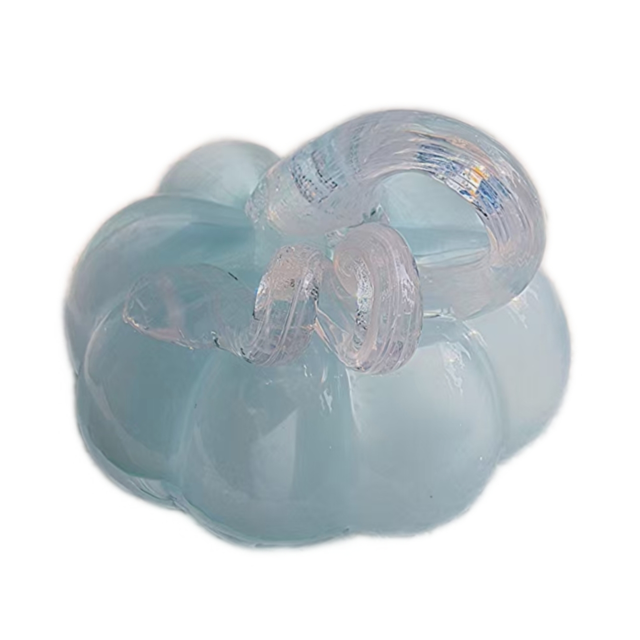 可爱嫩浅粉色浅蓝色纯手工彩色玻璃南瓜摆件拍照摄影道具镇纸礼物 - 图2