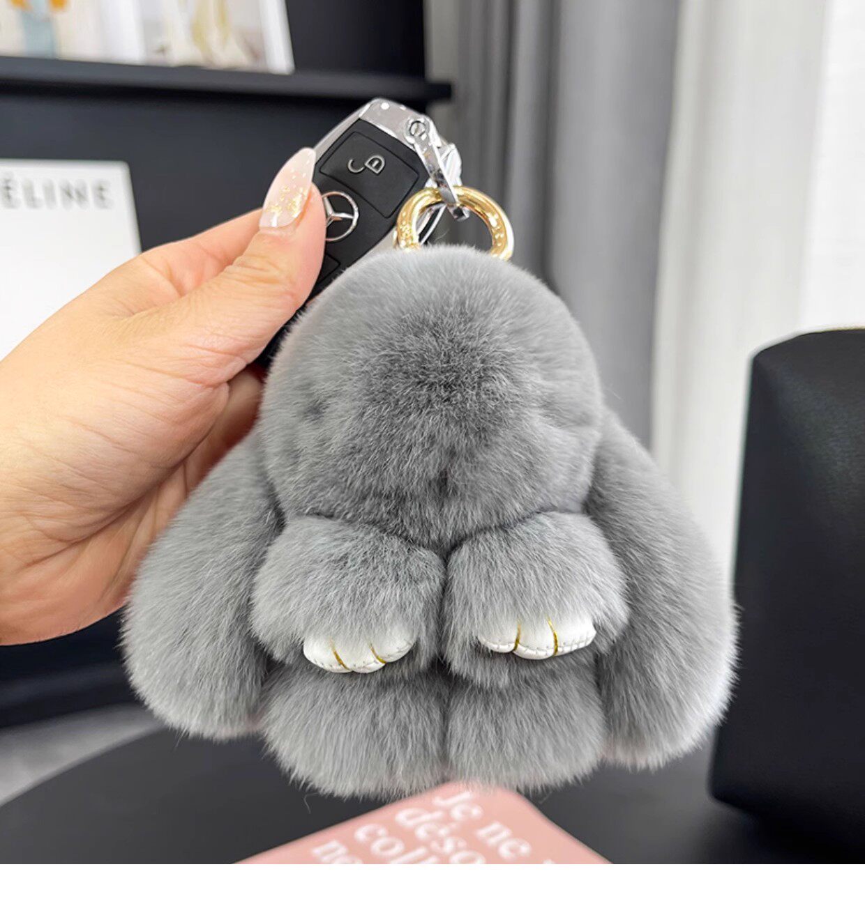 日韩獭兔毛绒绒小兔子公仔手机挂件包包挂饰车钥匙扣毛绒玩偶车挂,淘宝优惠券,粉丝福利购,淘宝优惠卷