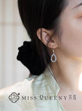 MissQueeny其微|天然冰种翡翠纯银平安扣耳饰清透温婉新中式国风