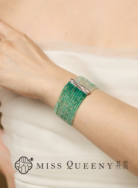 MissQueeny其微|一溪风月·渐变绿玛瑙多层手链夏日清新淡雅精致