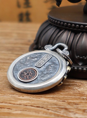 金狮币吊坠925银国潮国风款女款吊坠银币系列复古做旧