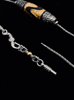 纯银拧扣锁骨链 设计款可以穿天珠 文玩单珠 非常实用的链条