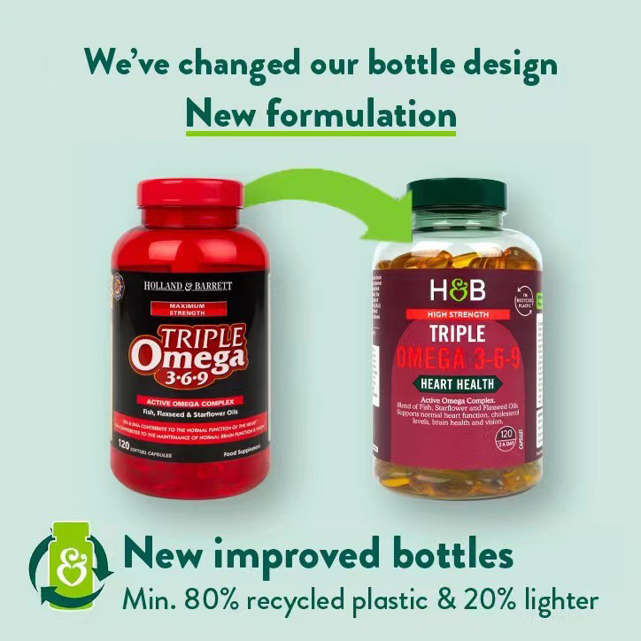 British hb Holberry triple concentrate omega369 deep sea fish oil DHA Omega 3 soft capsule 120 capsules