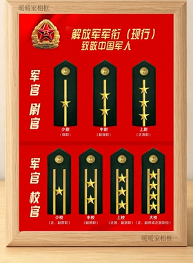 现行军衔知识科普介绍相框摆台