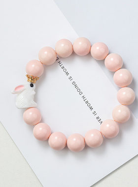 奶油琉璃珠网红手串小兔子女手链