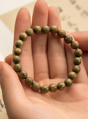 绿檀木手链复古木佛珠手串