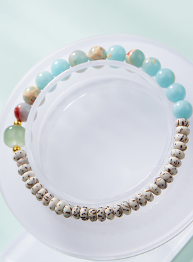 寿山石菩提手链复古小众时尚