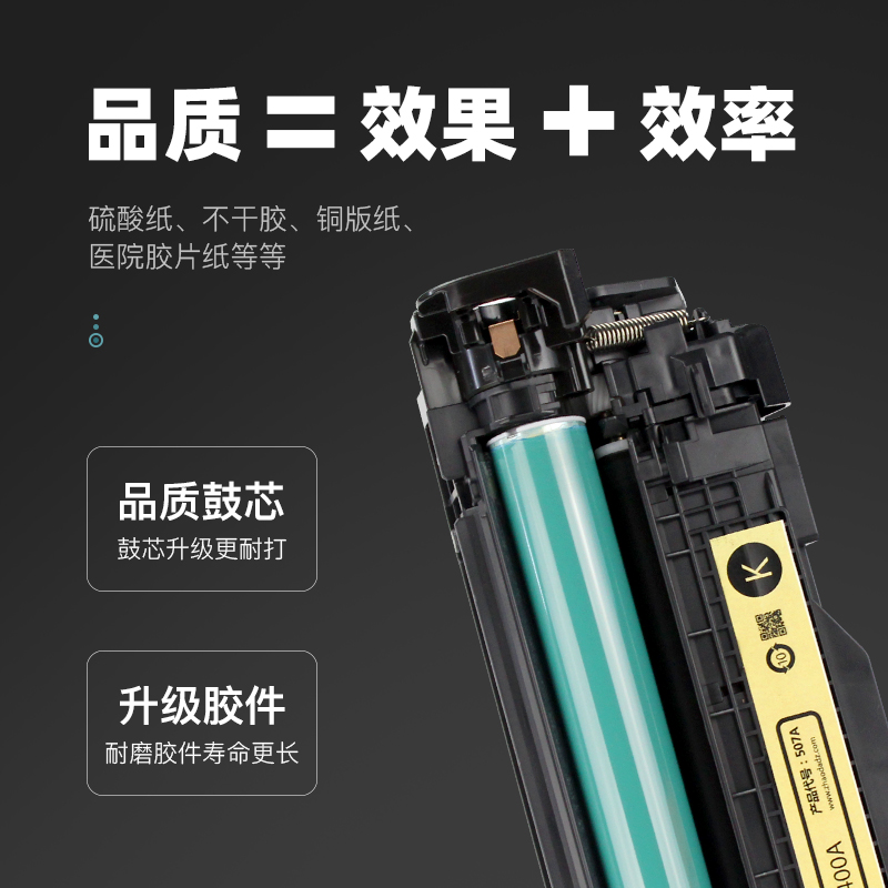 【带芯片】环生硒鼓适用HP惠普M551n专用彩色硒鼓M575fw/dn/f彩色硒鼓碳粉墨盒CE400A激光打印机一体机硒鼓 - 图2